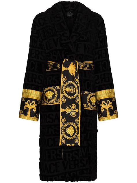 versace dressing gown black|Versace style dressing gown.